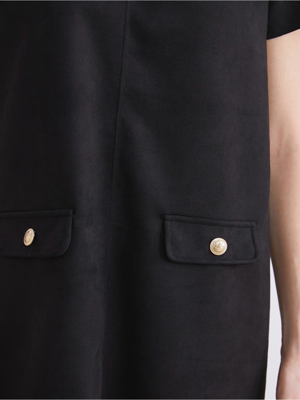Zara Black Suede Midi Dress - M - Picture 4 of 12